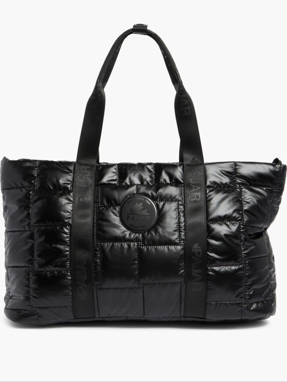 Pajar Canada Black Nylon Puffer Shopper Tote